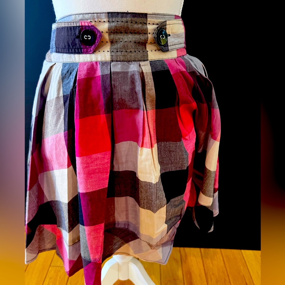 Max Rave plaid flared miniskirt size 0